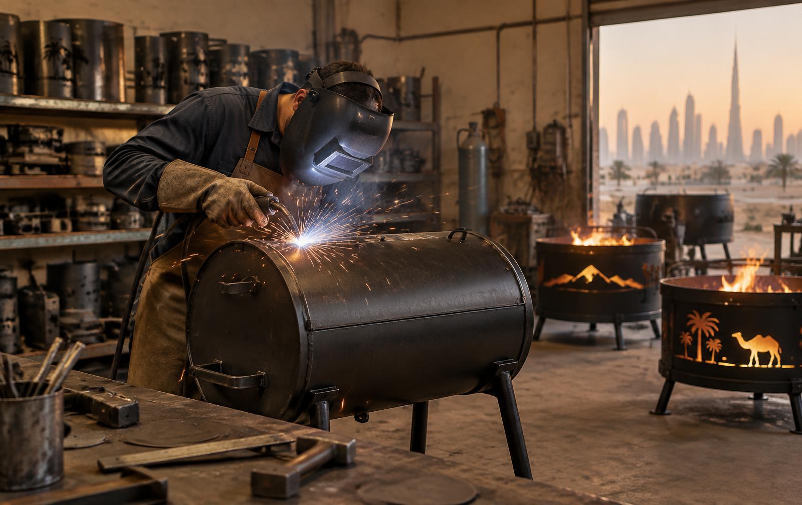 Braai drum being handmade in our workshop